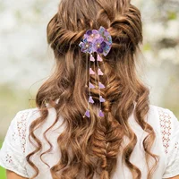 Manual Women's Bridal Hair Accessories Tassel Bride Hairpins Kimono Clip Flower 2