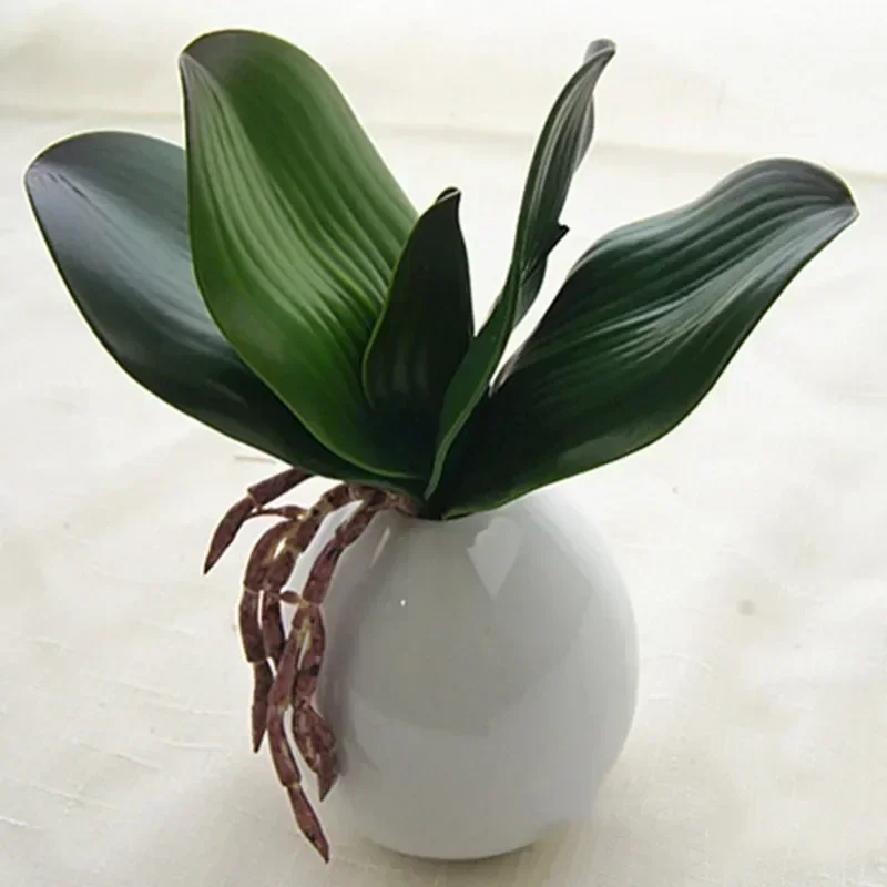 Artificial Plant Leaf Phalaenopsis Orchid Plastic Leaves Fake Plant Green Leaf Decorative Green Simulation