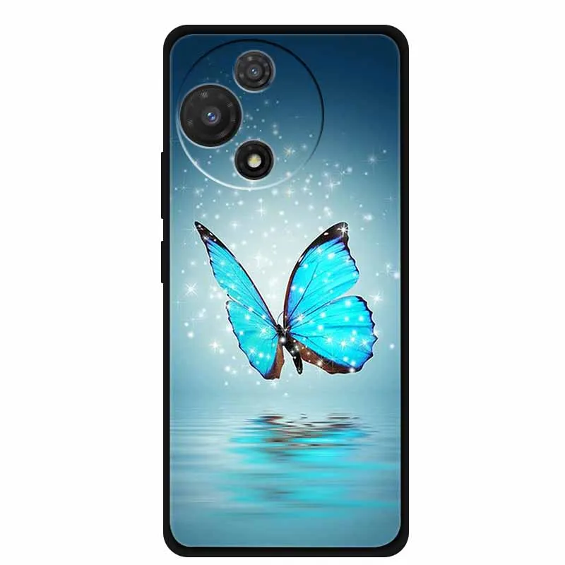 Black Soft Silicone TPU Phone Case with Cool Wolf Design - Shockproof and Protective Cover