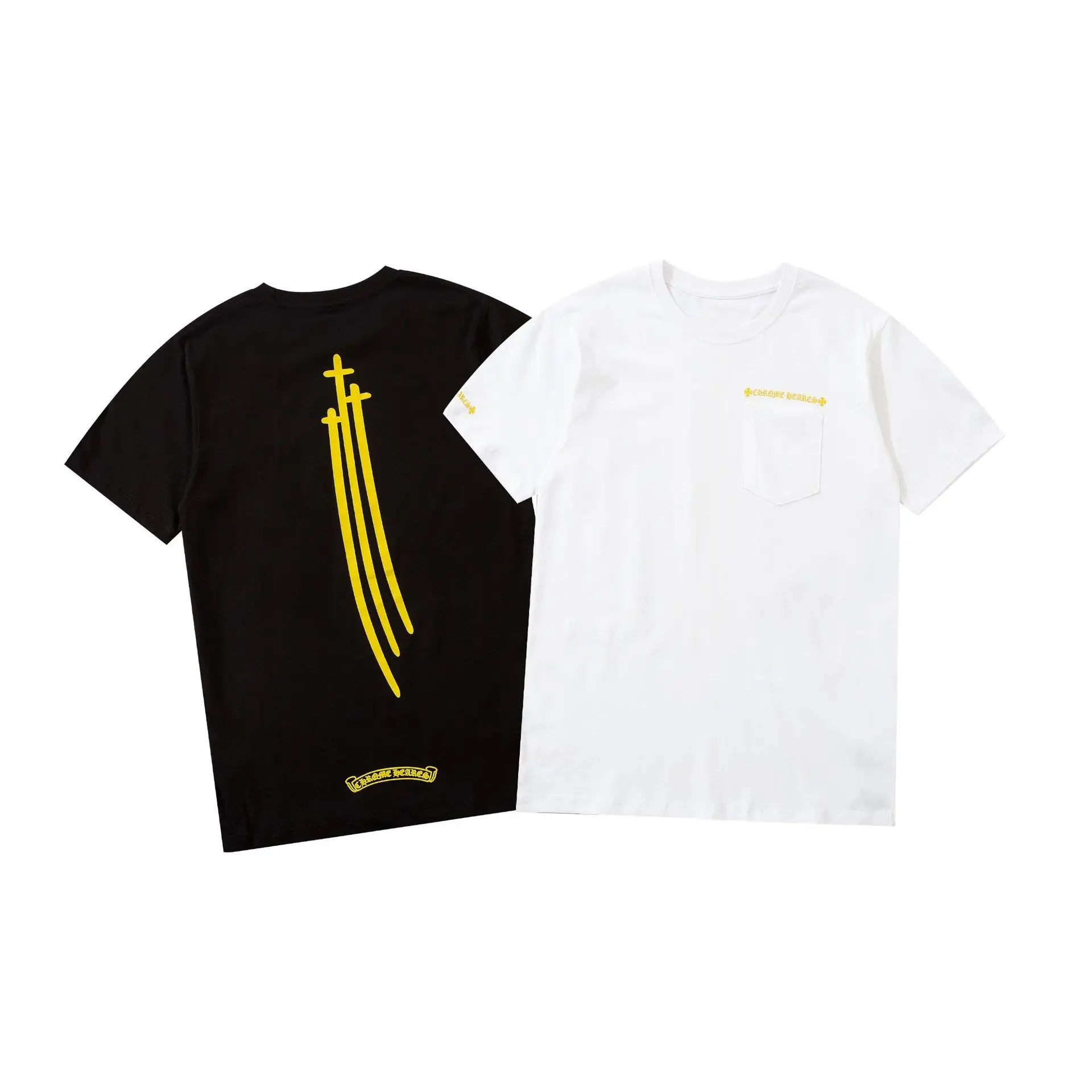 

Fashion New correct version of popular Chrome Hearts gold star print fashion short sleeved T-shirt Luxury