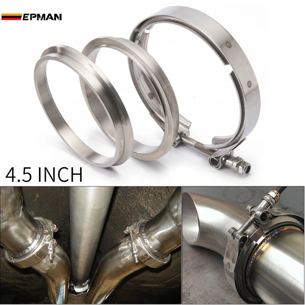 T304 Stainless Steel V Band Clamp Flange Assembly For Ford 4.5" Inch O.D Pipe