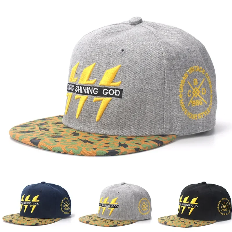 Hip Hop Baseball Cap Men Cotton Embroidered Lightning Snap Back Hats Women Outdoor Casual Sports Sunshade Gorra