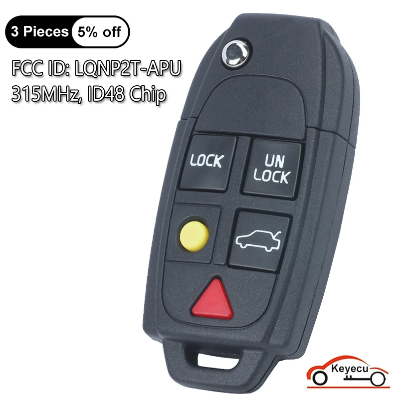 ID 434 MHz48 Chip 3 Bouton Keyless-Go/ Flip Key Fob à distance