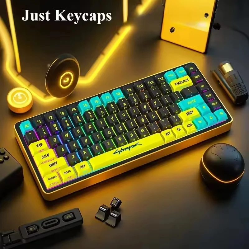 Cyberpunk 129-Key Translucent Side-Engraved PBT Keycap Set