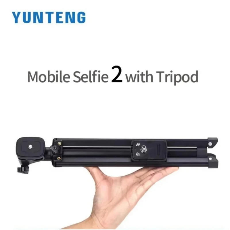 YUNTENG VCT-1688L 올인원 셀카봉 휴대폰 삼각대, 플로어 스탠드 비디오 램프 거치대, 범용 1688L 확장 1.95m