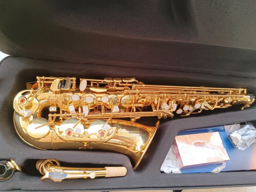 Profession Alto Eb Saxophone 802 Brass Gold E Flat Sax Performance Musical Instrument With Case Accessories