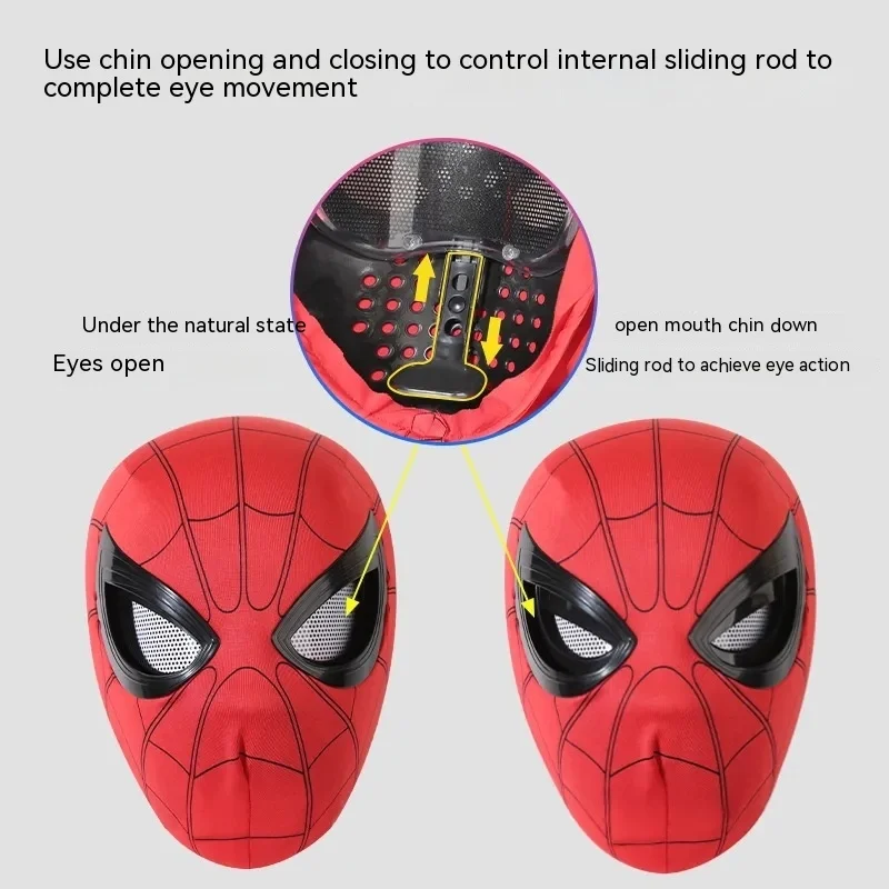 Spiderman No Way Home Headgear Cosplay Moving Eyes Mask Spider Man 1:1  Remote Control Elastic Mask Toys For Adults Kids Gift - AliExpress