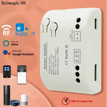 1CH eWelink Smart Switch 220V AC/DC 5V 7V-32V WiFi Voice Control Relay Switch Module Home Smart Timer Work EWelink APP System