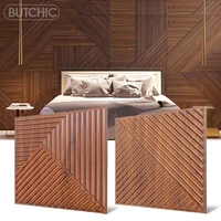 12 ชิ้น 30x30 เซนติเมตรสีทองแชมเปญ 3D ผนังแผง Shining Gold 3D สติ๊กเกอร์ติดผนังงานแต่งงานพื้นหลัง wall art ไม้กระดาษ 5