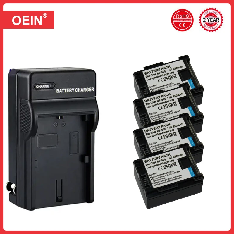 

4 шт., USB-зарядное устройство для Canon 808