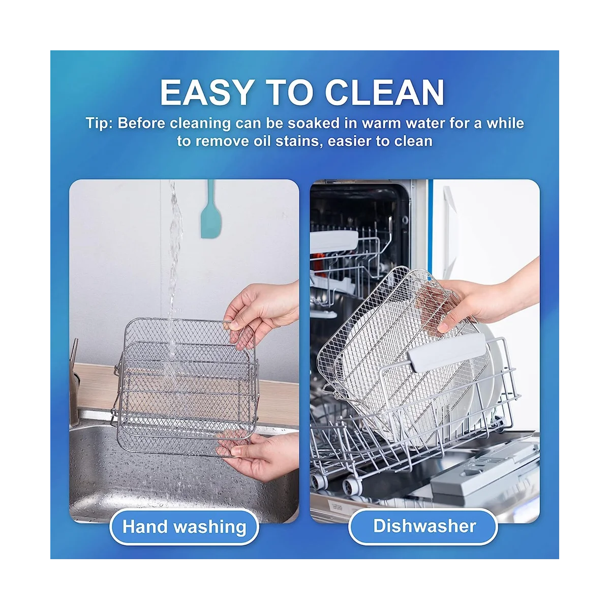 Air Fryer Rack for Cosori 5.5L Air Fryer 2 Tier Fryer Grill Shelf Dehydrator Rack Square Air Accessories air fryer accessories