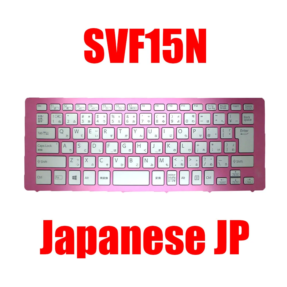 

New Japanese JP Laptop Keyboard For SONY For VAIO SVF15N 9Z.NABBQ.B0J 149265871JP AEFI3J000303A Silver With Backlit Pink Frame
