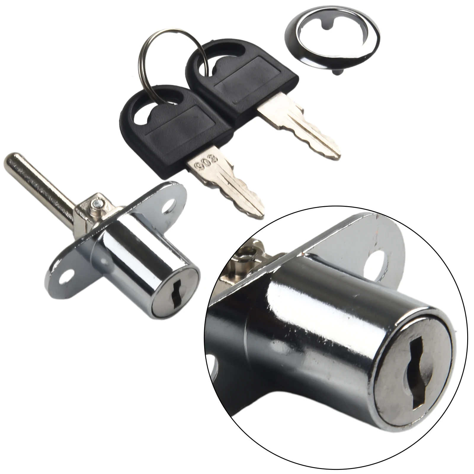Description Picture 6 of itemRotary Lock Cylinder Home Hardware Drawer Lock Triple Interlock Zinc Alloy 1 Set 100% Original Hot Sale With 2 Keys