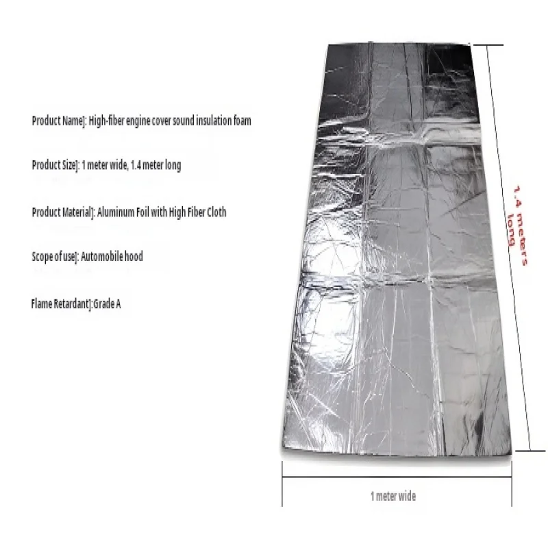 Car Sound Insulation Cotton Firewall Heat Sound Deadener Insulation Mat Aluminium Coating Cotton Self-adhesive 7-10mm