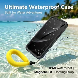 Ultimate 360° All - Inclusive Waterproof Floating Phone Case for Underwater Photography (Black)