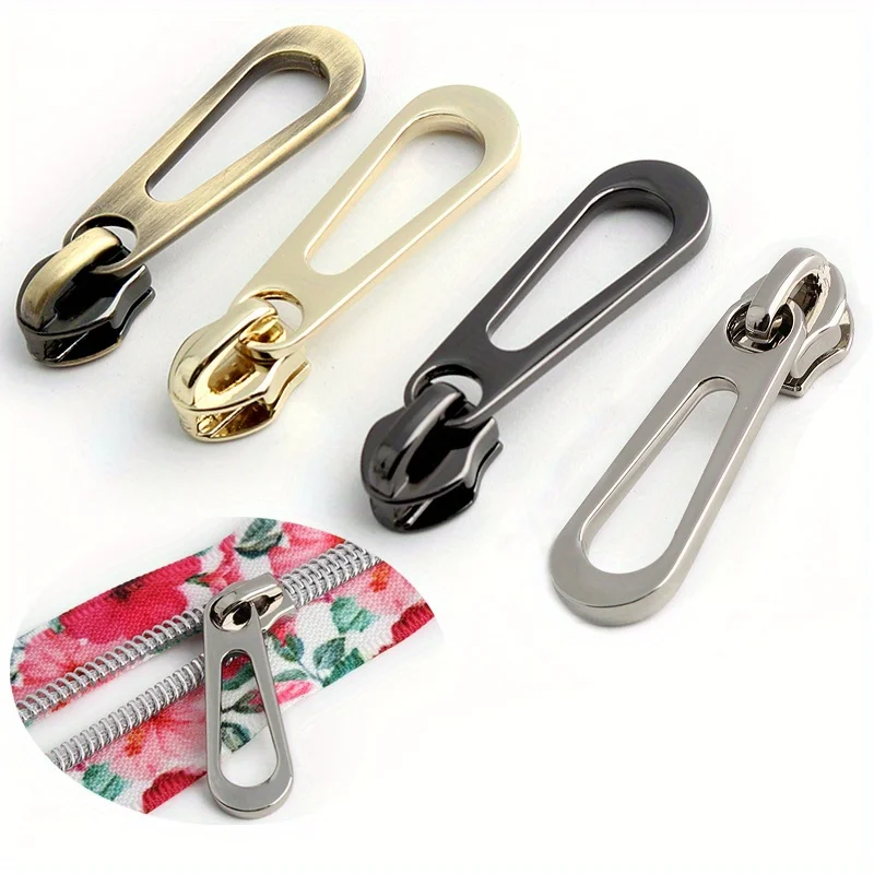5PCS 5# Simple Nylon Zipper Slider Suitable for Men Women Wallet Handbag Luggage Alloy Zipper Puller