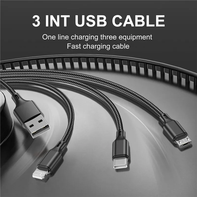 Cavo Di Ricarica 3 In 1 Retrattile: Micro USB, Type-C E 8 Pin Iphone Per Tutti I Q 566728 - Foto 8