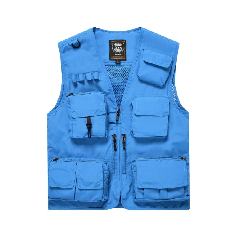 Outdoor Casual Fishing and Hunting Vest, 7XL Men Women Summer Mesh Breathable Multi-pockets Work Wear Waistcoat Plus Size, Fisherman Vest, Hunting Vest