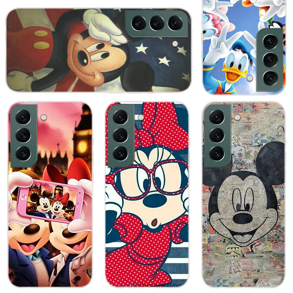 

Silicone Soft Phone Case For Samsung Galaxy S22 S21 5G S20 Ultra S10 S9 S8 Plus Lite E Cover Minnie Mouse Mickey and Minnie