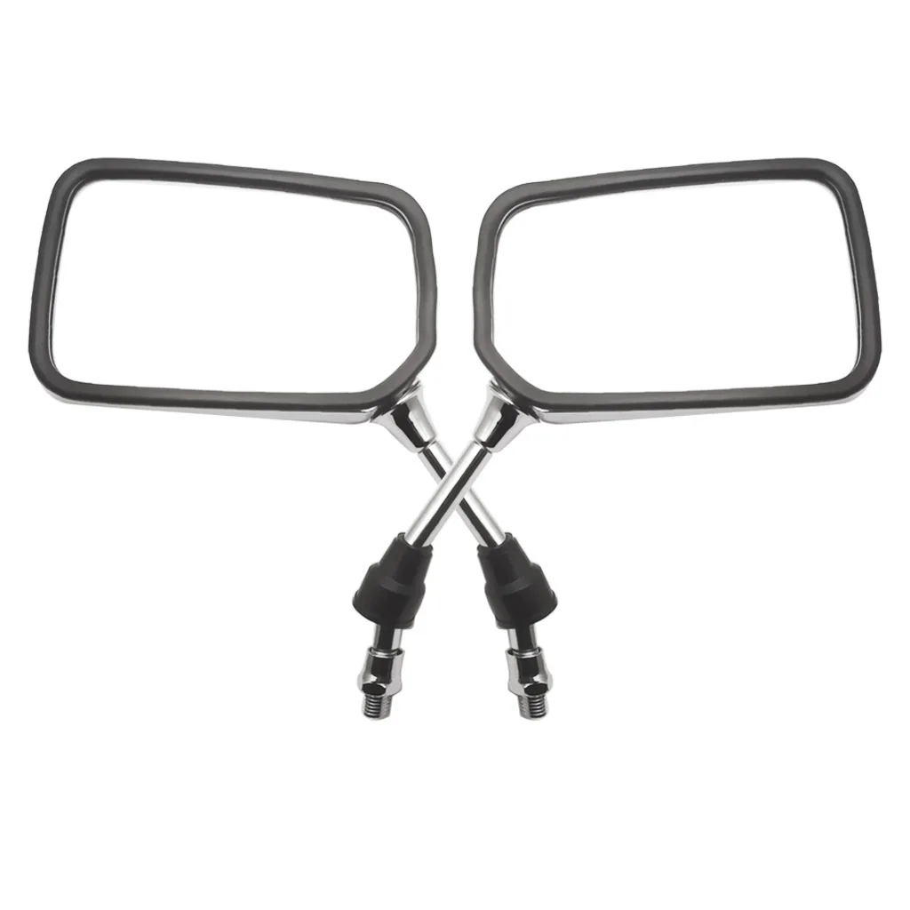 Motorcycle Square Mirrors 10mm M10 Thread Pair for Scooter Baron BMS Retro Lance Vintage Rear View Mirrors
