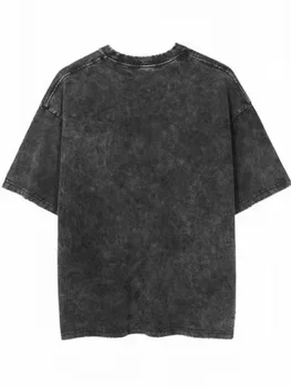 2025 حجم كبير غسلها تي شيرتات عتيقة الشارع الهيب هوب ريترو الشرير تي شيرت المرأة Harajuku عادية القطن قصير الأكمام حمض غسل 2