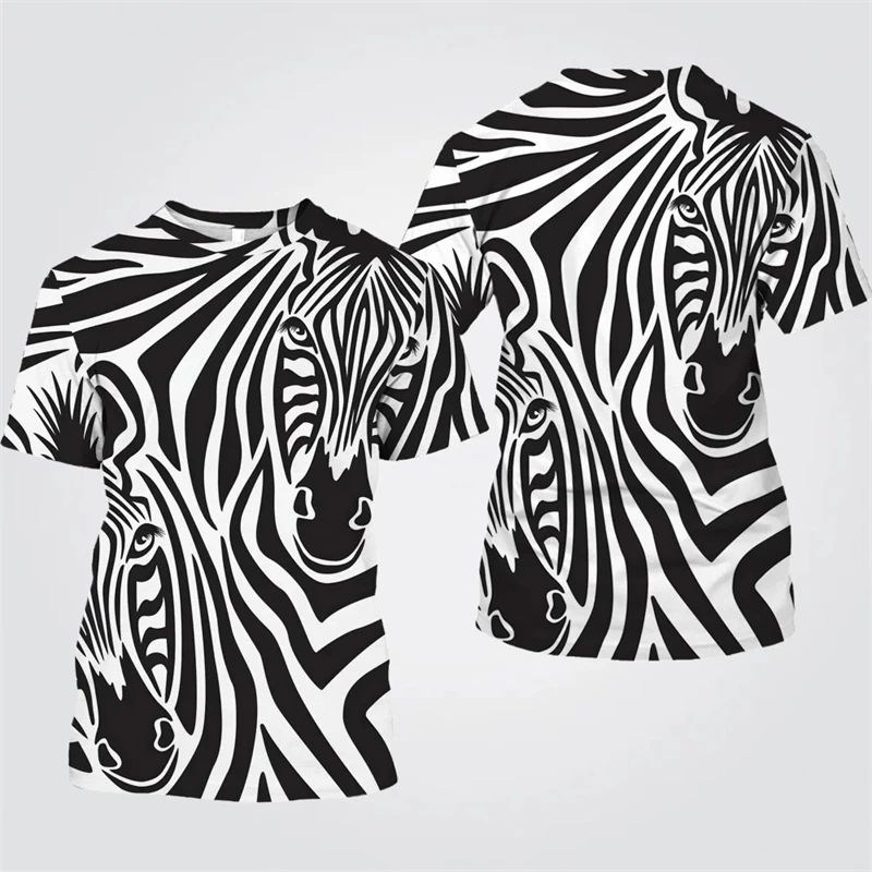 Tiger Leopard Zebra Graphic T Shirts Modern Animal Pinto Skin 3D Printed T Shirt For Men Clothes Casual Women Tshirt Kids Tops images - 6