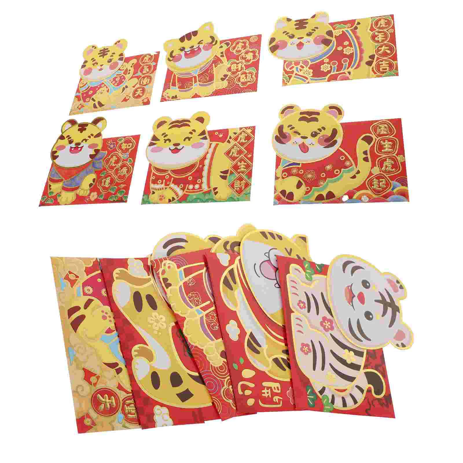 

Cartoon Tiger Red Envelopes New Year Money Pouches Luck Money Bags Tiger Cartoon Red Envelope A New Year Red Envelope