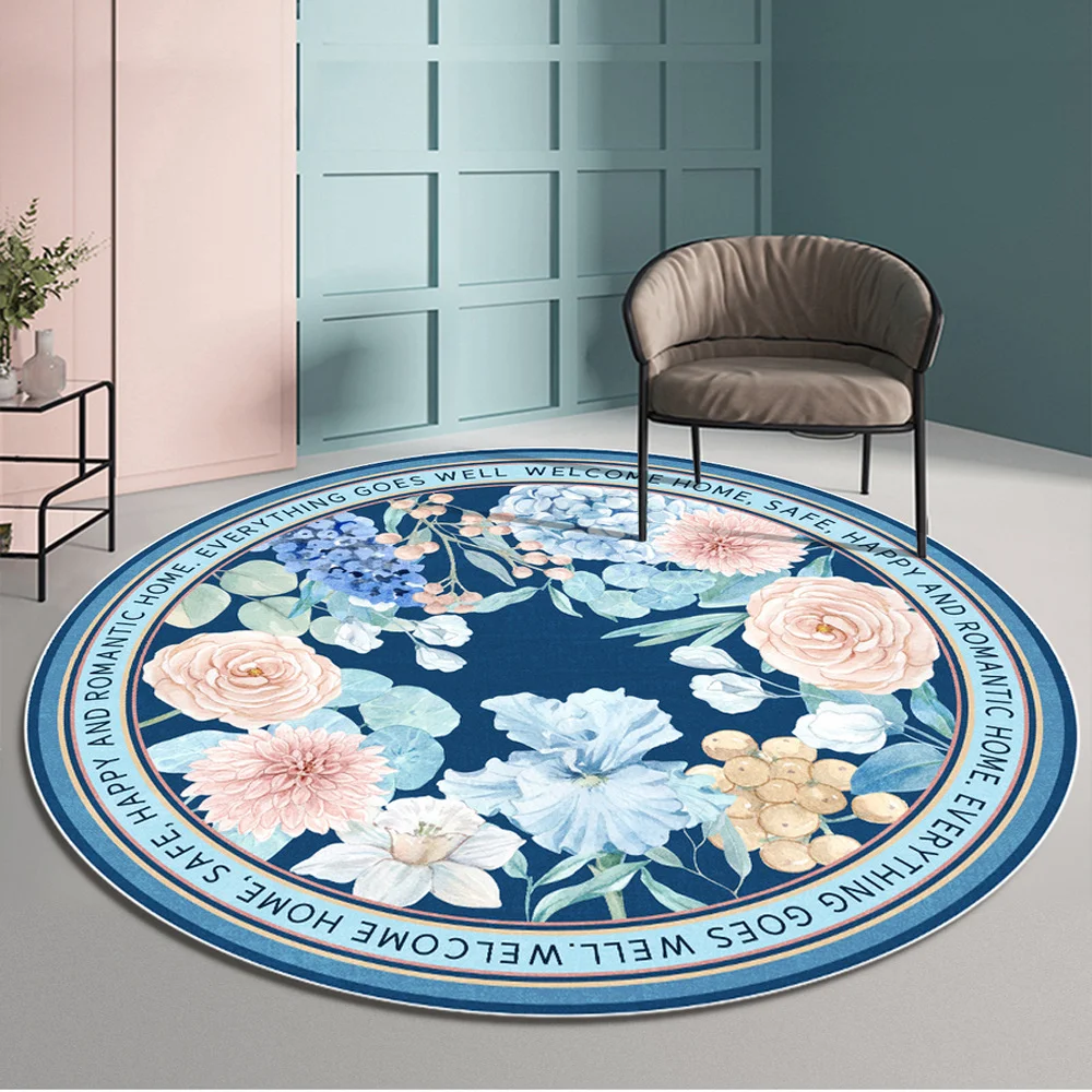 Nonslip Carpet Dresser Entrance Mat Living Room Study Round Modern Plant Tapestry Computer