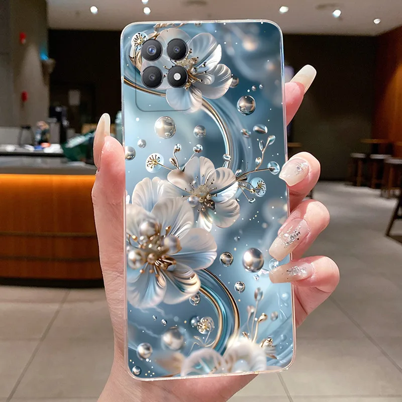 Luxury Fashion Butterfly Flowers Clear Soft TPU Phone Case Cover