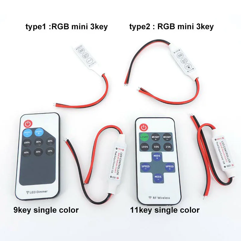 ллЛИ RGB LED мК§нК?л¶? лЭ?мЭ?нК?, 9, 11, 3 нВ§ л¶?л™®м?®, 2 нХА DC мЩАмЭ?мЦ? м?§лД?нД∞, SMD 3528, 5050, 5730, 5630, 