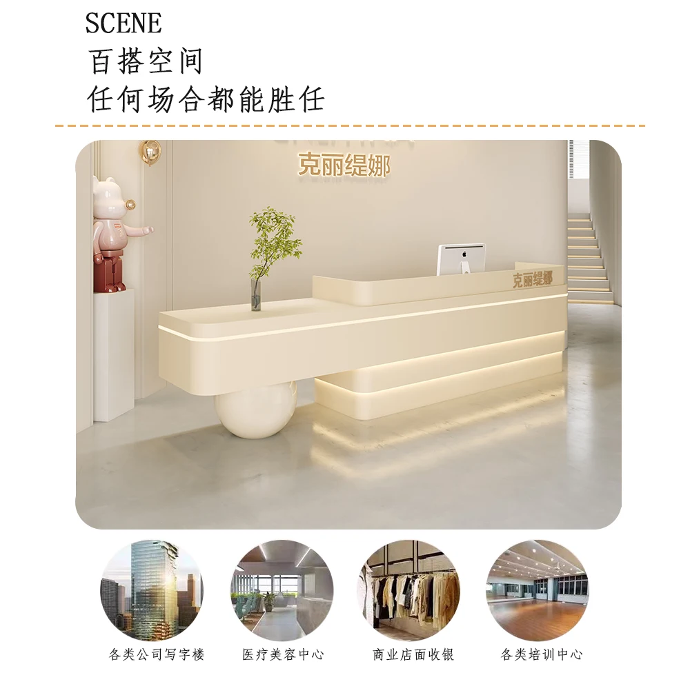 Description Picture 5 of itemMobile Cashier Reception Desks Cashier European Cash Shop Cashier Table Podium Study Silla De Escritorio Bar Furniture Counter