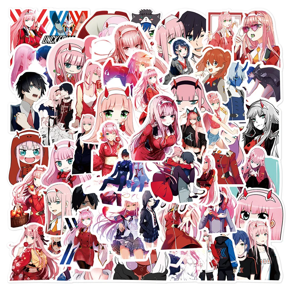 

10/30/50pcs Japanese Anime Zero Two Stickers DARLING in the FRANXX Decals DIY Phone Laptop Tablet Graffiti Sticker for Kids Toys