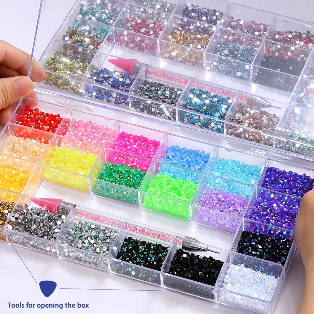 3mm Clear AB Crystal Rhinestones Set for DIY Nail Art