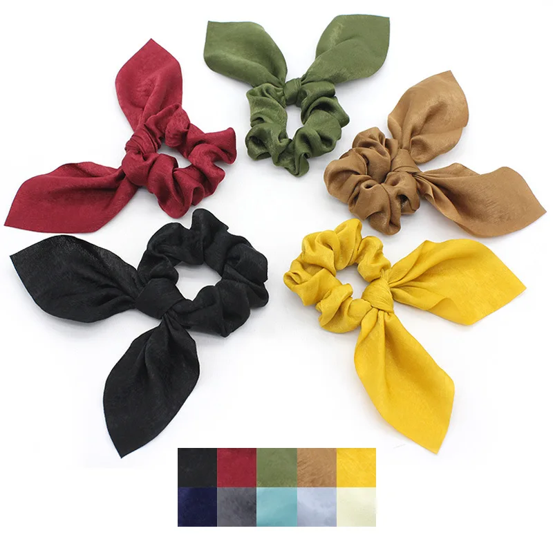 

Knot Large Intestine Hair Loop Rabbit Ears Flower Bow Silk Ribbon Women's Headband Hair Accessories Hair Rope For Women Girls