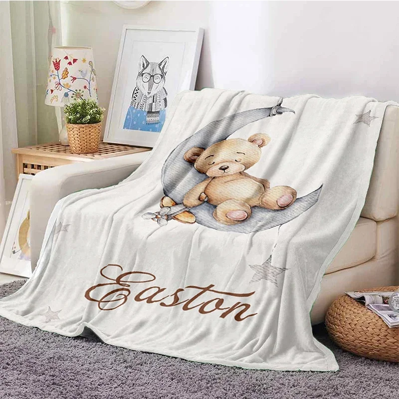 Winter New Pattern Blanket Baby Girl Boy Blankets Flannel Fleece Throw Blanket Personalized Family Friends Blanket Gifts 5