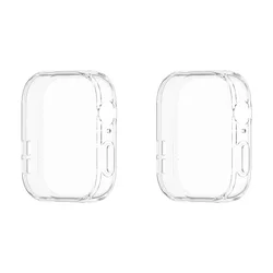 TPU Soft All - Around Protective Smart Watch Case and Screen Protector (Clear White 2PCS)