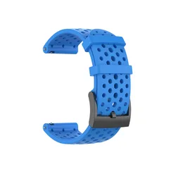 Breathable Soft Silicone Replacement Watchband, 24mm Strap, Universal Fit - 24MM Strap (BL)