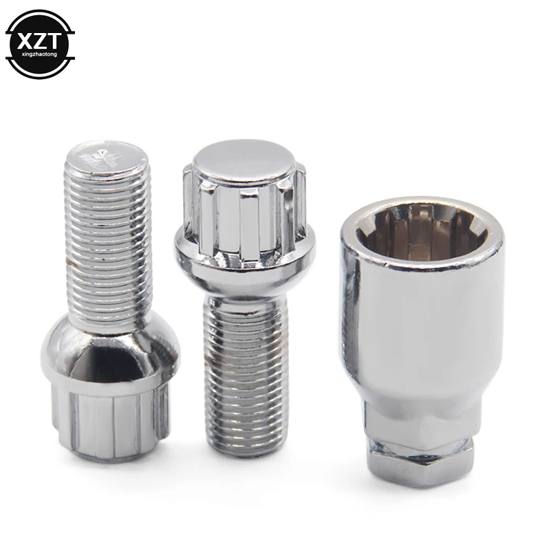 M14 * 1.5 Car Steel Wheel Lock Bolts for Audi Volkswagen Golf Passat Locking Radius Security Lug