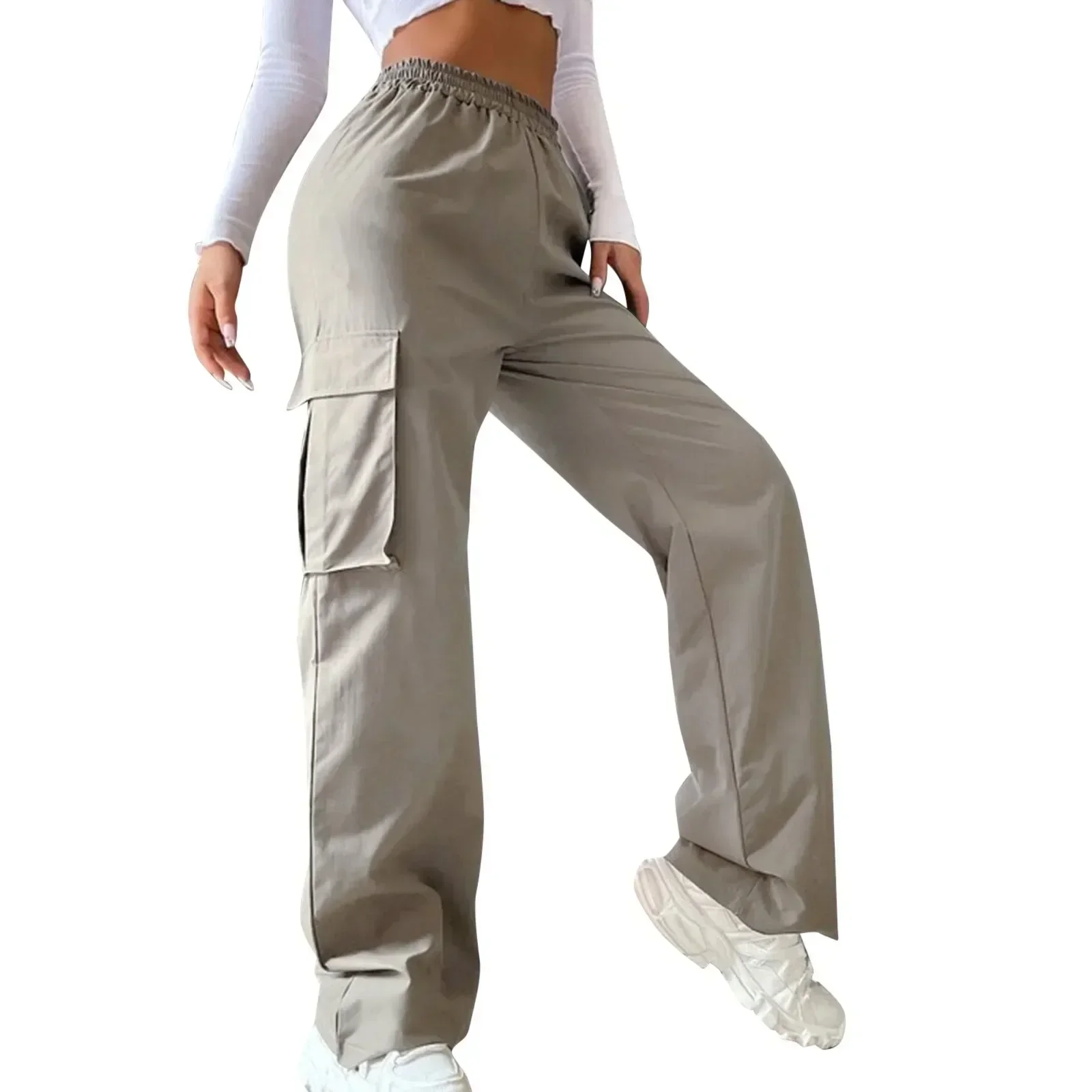 

Винтажные новые свободные офисные женские брюки, модные брюки с широкими штанинами, женская уличная одежда, повседневные Прямые брюки с высокой талией, Pantalones 29567
