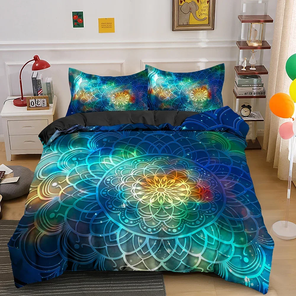 Psychedelic Boho Luxury Bedding Set 3PCS With Pillowcase King Duvet Cover Queen 2/3pcs Polyester Comforter Cover Home Textile