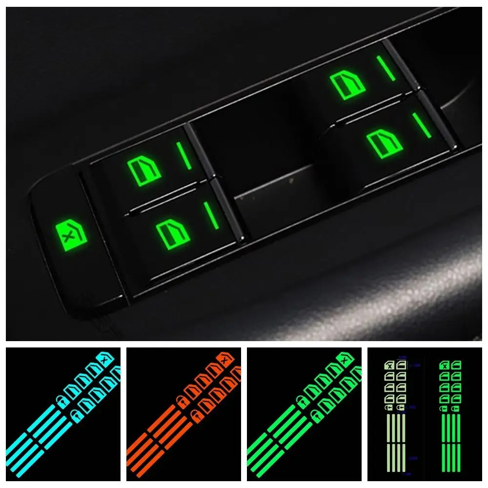 

Night Glowing Car Button Luminous Sticker Waterproof Fluorescent Cars Lifter Interior Stickers Wear-resistant Safety