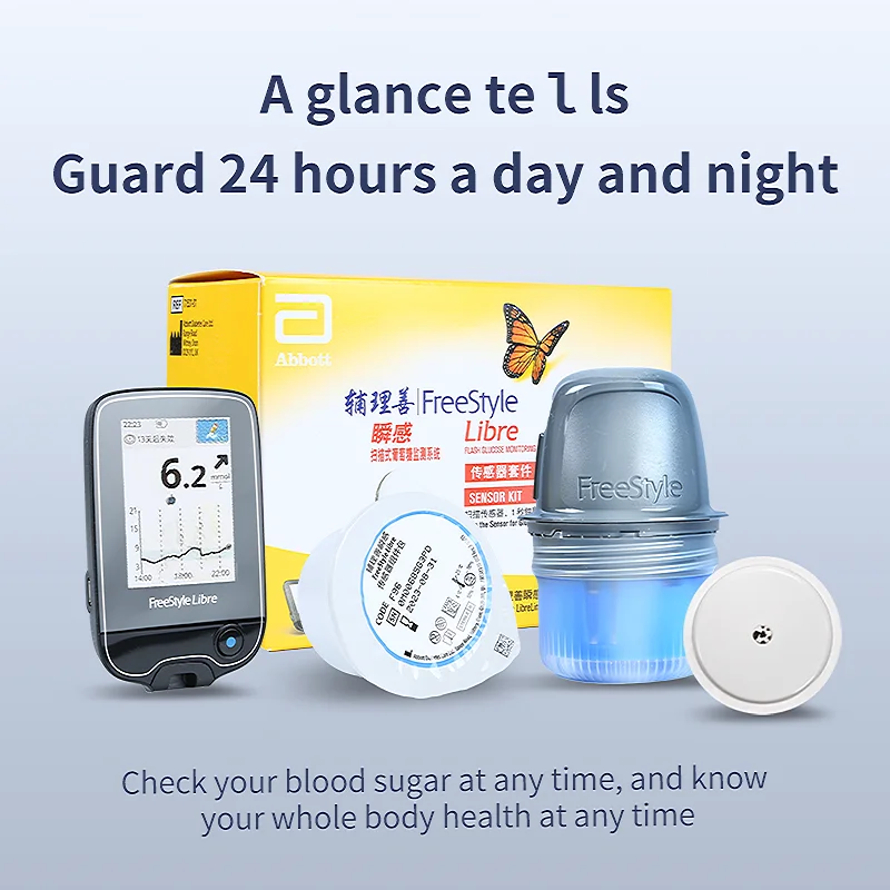 Freestyle Llibre 24h Real Time Monitoring Blood Glucose Meter Tester Sensor Scanner Sanguis Finger Free Sugar Testing