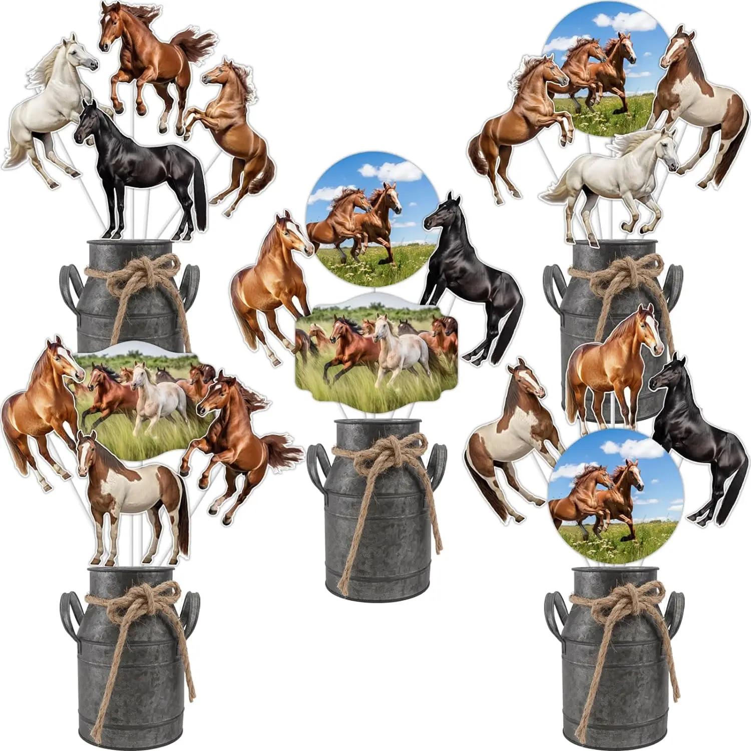

Horse Centerpieces Sticks Table Toppers, Racing Party Decor, Boho Horse Themed Birthday, Baby Shower Supplies for Kids