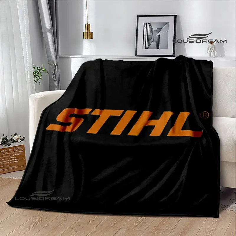 stihl logo printed Warm Flange blanket picnic Soft and comfortable blanket bed linings birthday gift 3
