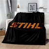 stihl logo printed Warm Flange blanket picnic Soft and comfortable blanket bed linings birthday gift 3