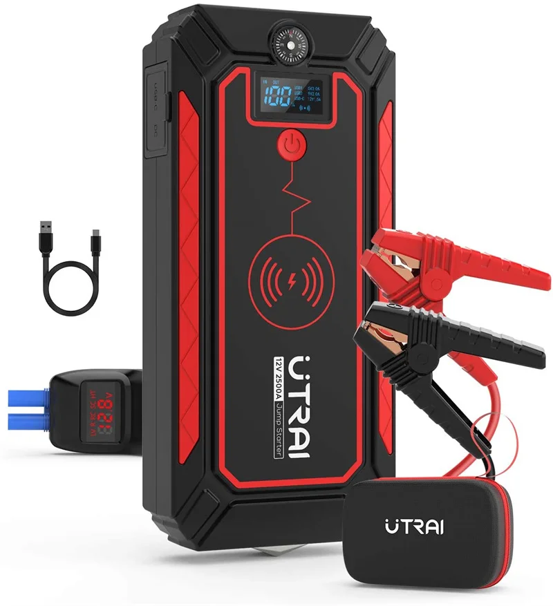 Utrai 2500A Peak Jumpstart Con Ricarica Wireless Led Display Car Starter Power Bank Funzione Oem Factory Per Jump