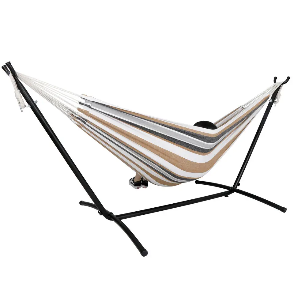 

Hammock Hanging Rope Chair Lounger Porch Swing Seat with Stand Cozy Relax