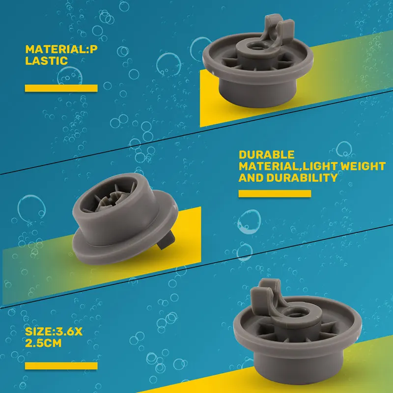 Dishwasher Lower Bottom Basket Wheels Compatible for & 165314 Dishwasher Spare Parts Lower Rollers-ABRM 5