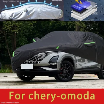 Copertura Auto Completa per Chery Omoda, Protezione Esterna, Antineve, Parasole, Impermeabile, Antipolvere, Copertura Esterna Nera per Auto