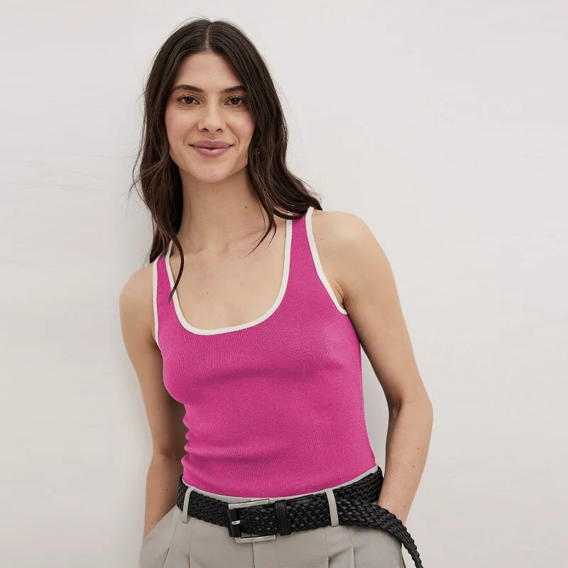 Casual For Women Contrast Y2k Top Vest Backless Patchwork Pullover Top Slim Sheer Tracksuit Summer Cute Female Tank Top